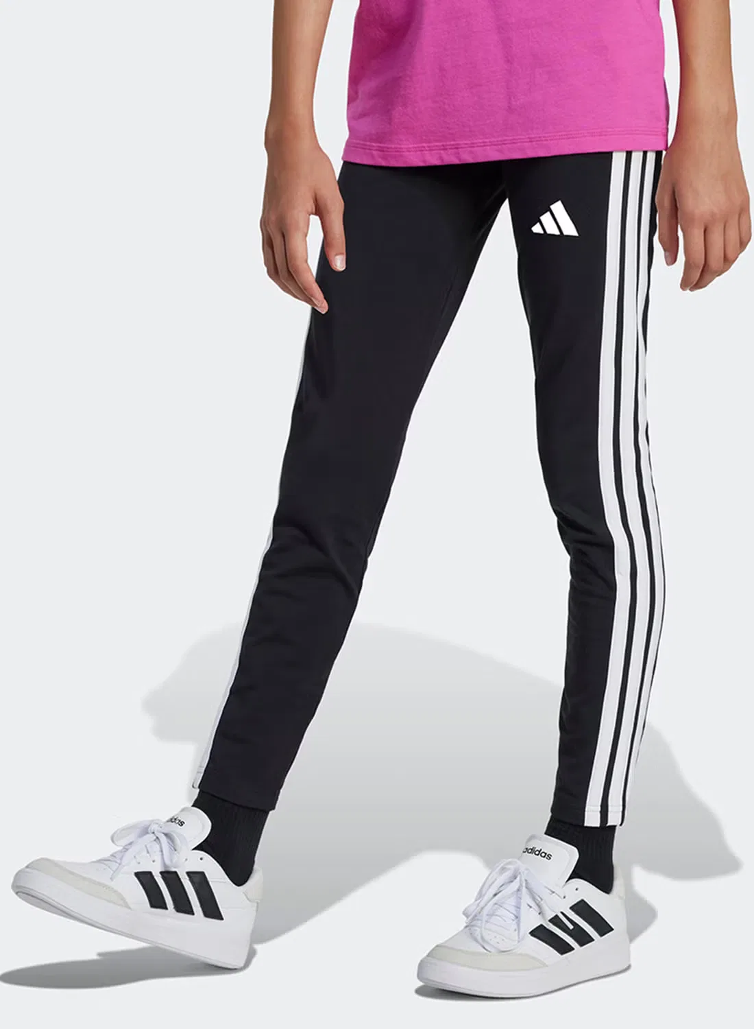 Леггинсы с 3 полосками Youth 3-stripe essential Adidas, черный