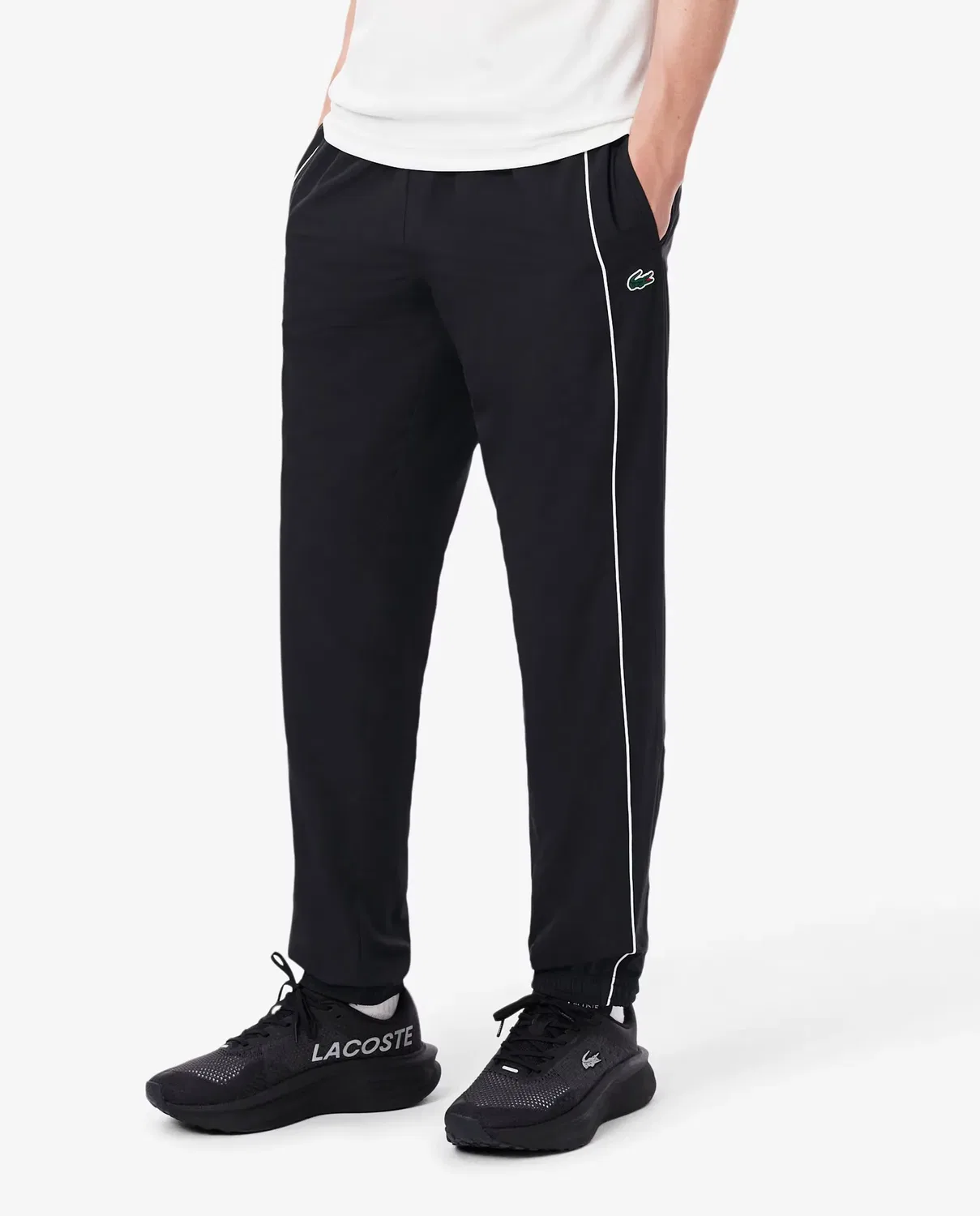 Спортивные брюки Lacoste мужские водоотталкивающие, прямой крой, Blanco — фото 3