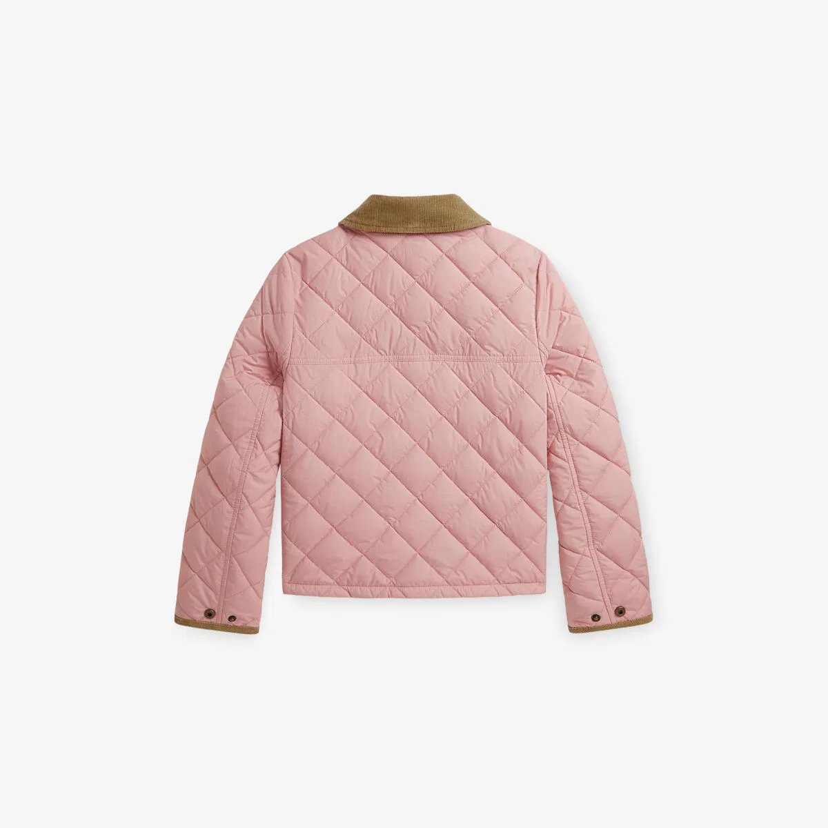 Стеганое пальто для девочек с контрастным воротником Polo Ralph Lauren, розовый — фото 2