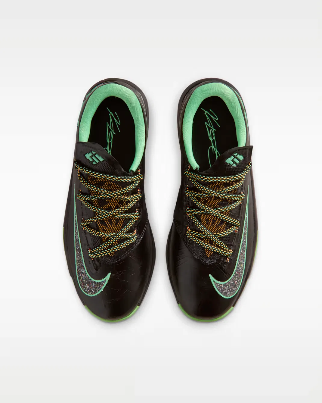 Кроссовки для детей постарше KD 6 Nike, Black/Light Lucid Green/Multi-Color — фото 4