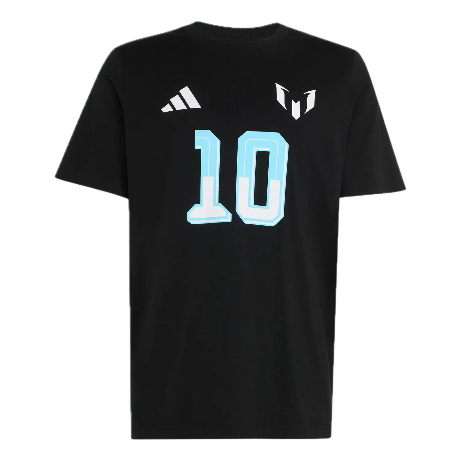 Мужская футболка с принтом Messi Name and Number Adidas, черный