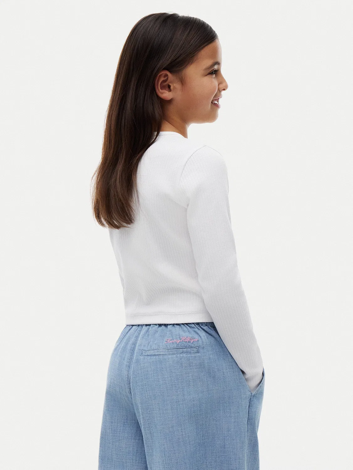Блузка стандартного кроя для девочки Tommy Hilfiger, белый — фото 3