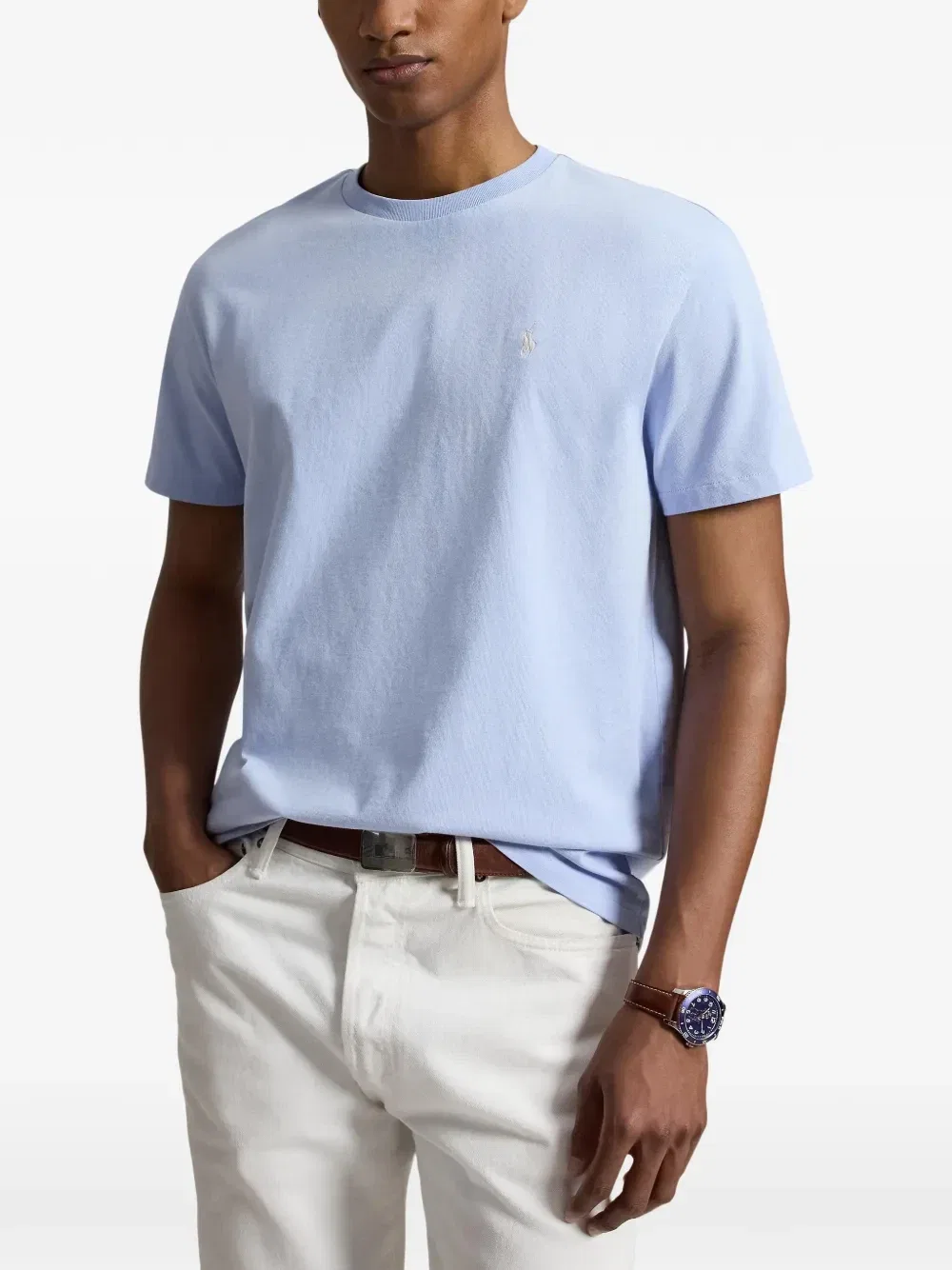 Футболка с вышивкой Pony Polo Ralph Lauren, синий — фото 3