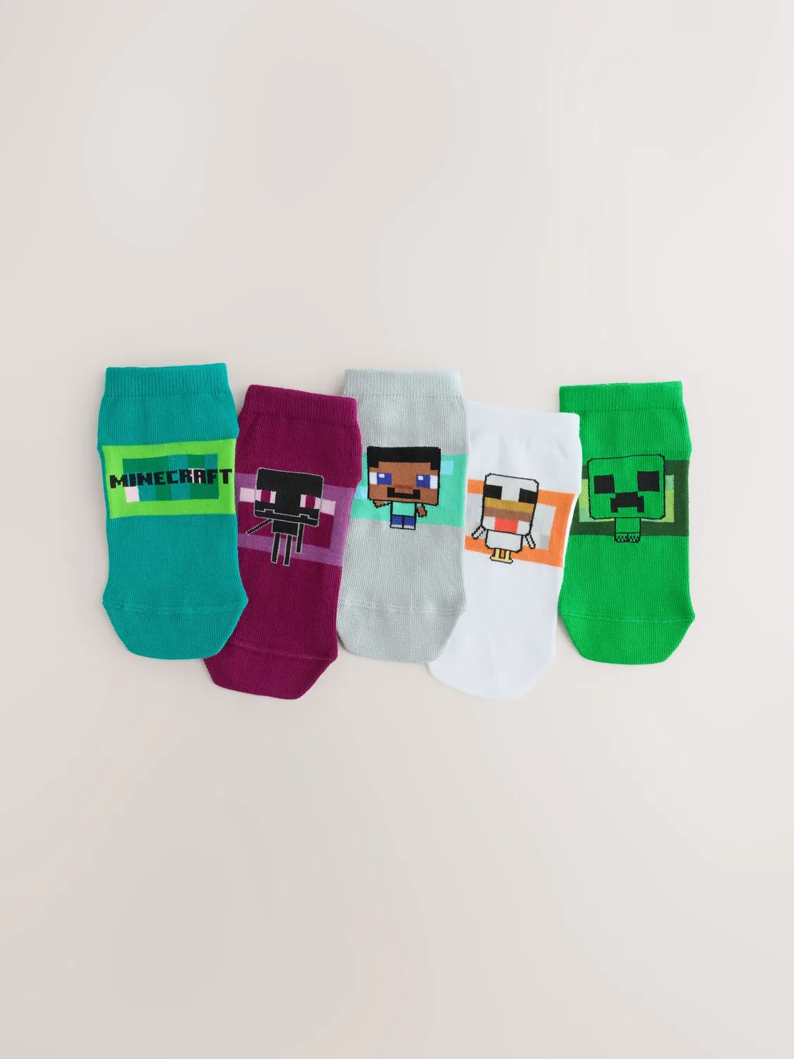 Носки-тренеры, 5 пар, Minecraft Next, мультиколор