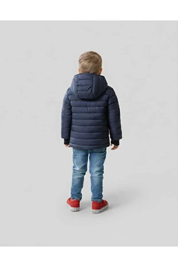 Детское пальто для мальчиков утепленное на молнии Dublino Kids, Navy Blue — фото 3