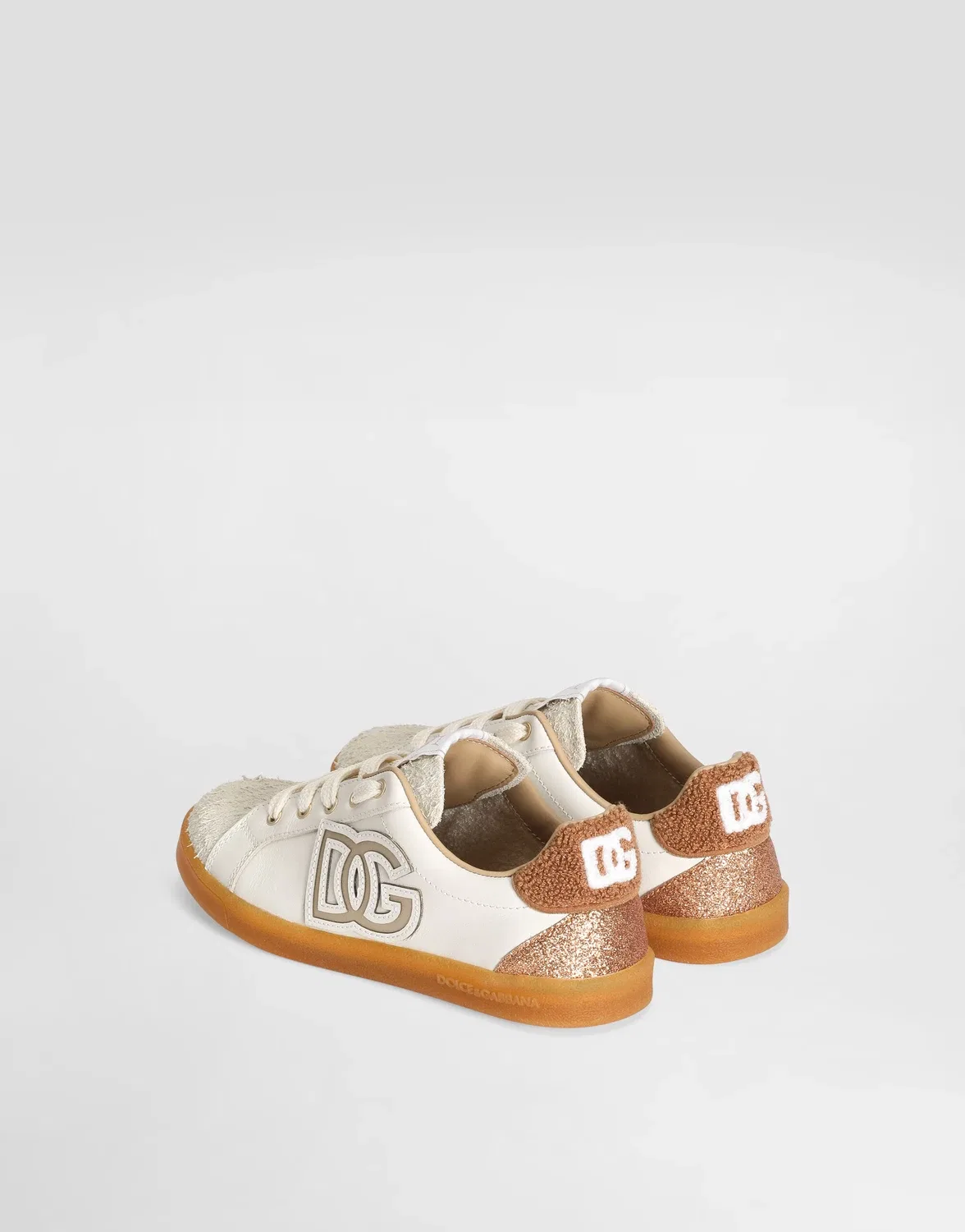 Кроссовки DG Original из спилка теленка Dolce&Gabbana, белый — фото 3