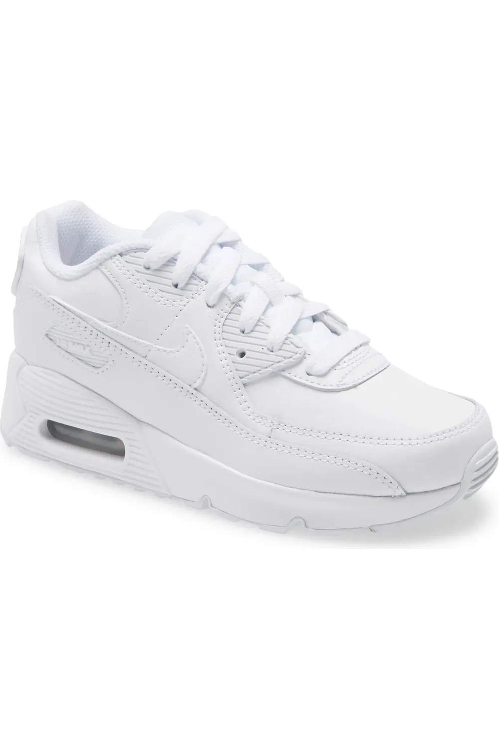 Кроссовки детские для активных игр Air Max 90 Nike, White/White/Metallic Silver