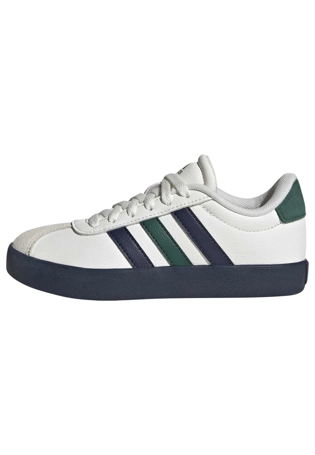 Детские кроссовки для мальчиков с принтом Vl Court 3.0 Kids Adidas, Core White Collegiate Navy Collegiate Green