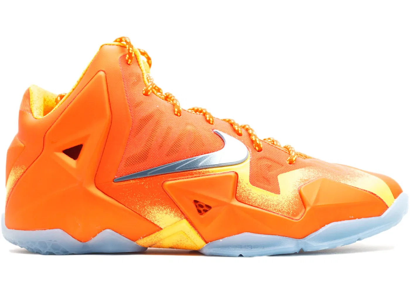 Детские кроссовки для мальчиков с высокой посадкой Nike LeBron 11, Urban Orange/Light Army Blue-Laser Orange