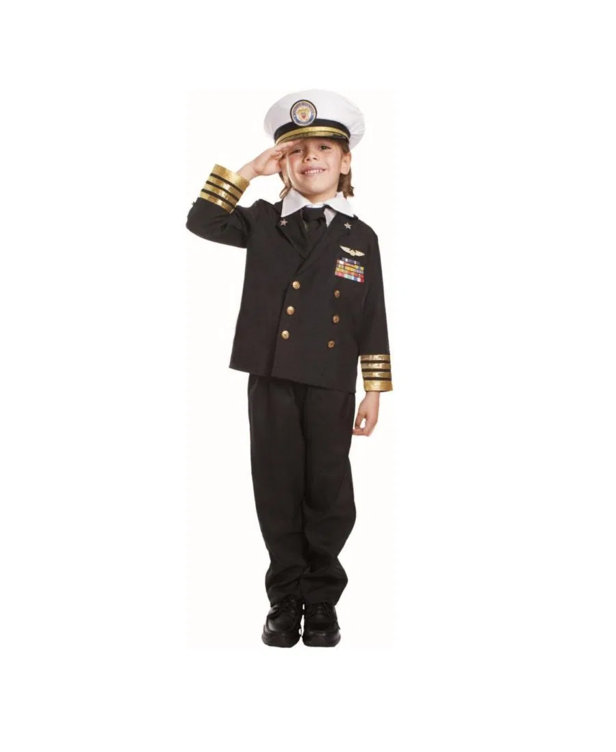 Костюм адмирала Navy Admiral с аксессуарами Dress Up America, Black