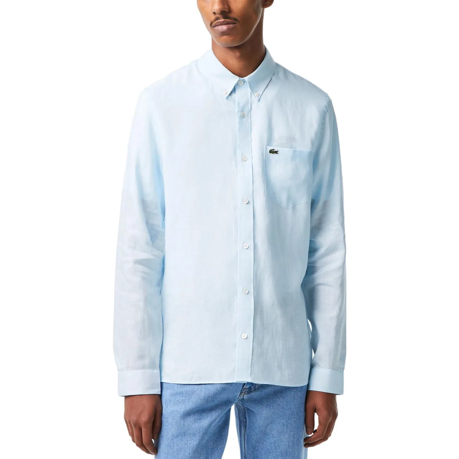 Мужская рубашка с длинным рукавом LACOSTE, Light Blue — фото 3