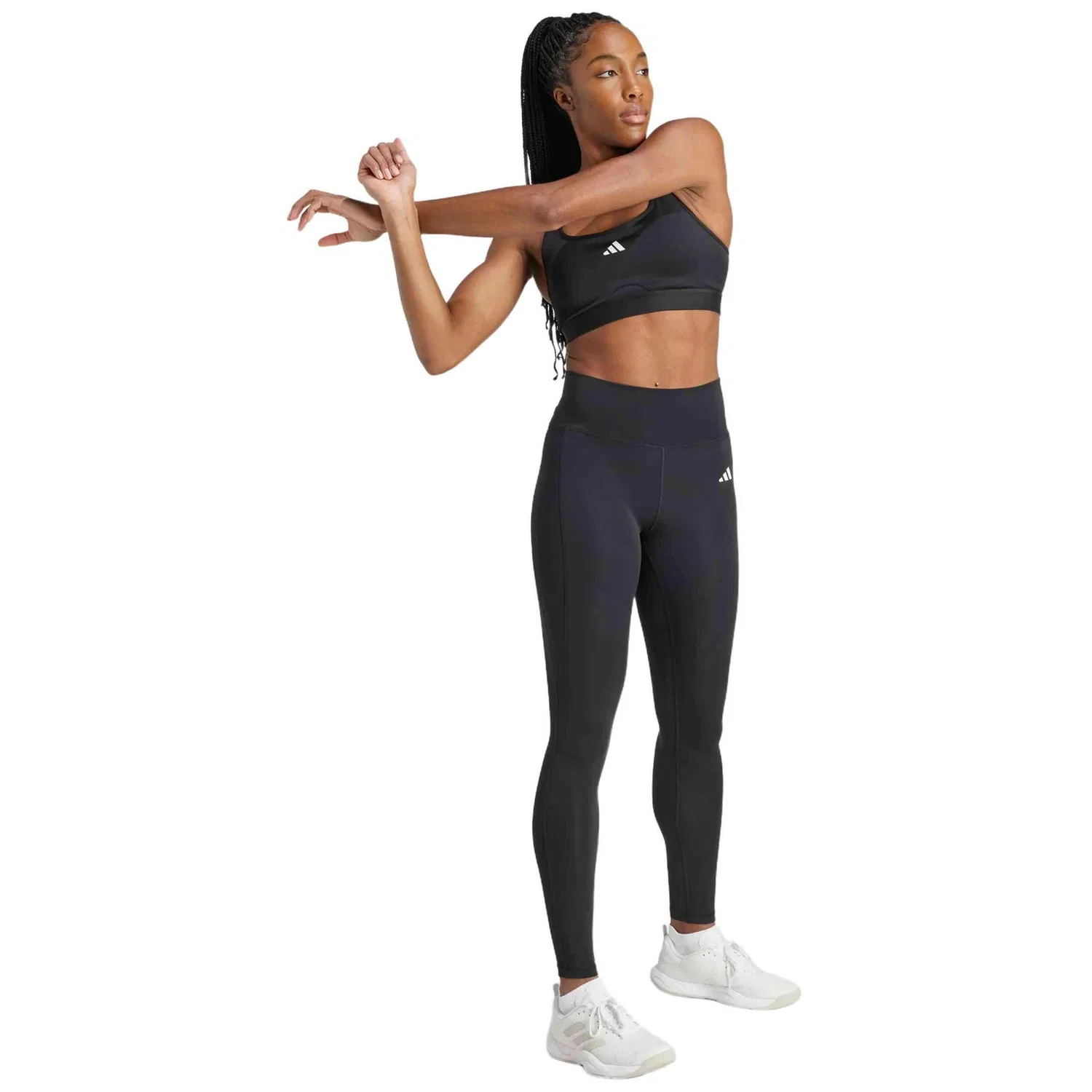 Женские леггинсы с высоким поясом Optime Essentials Stay In Play Full-Length Leggings Adidas, Schwarz — фото 3