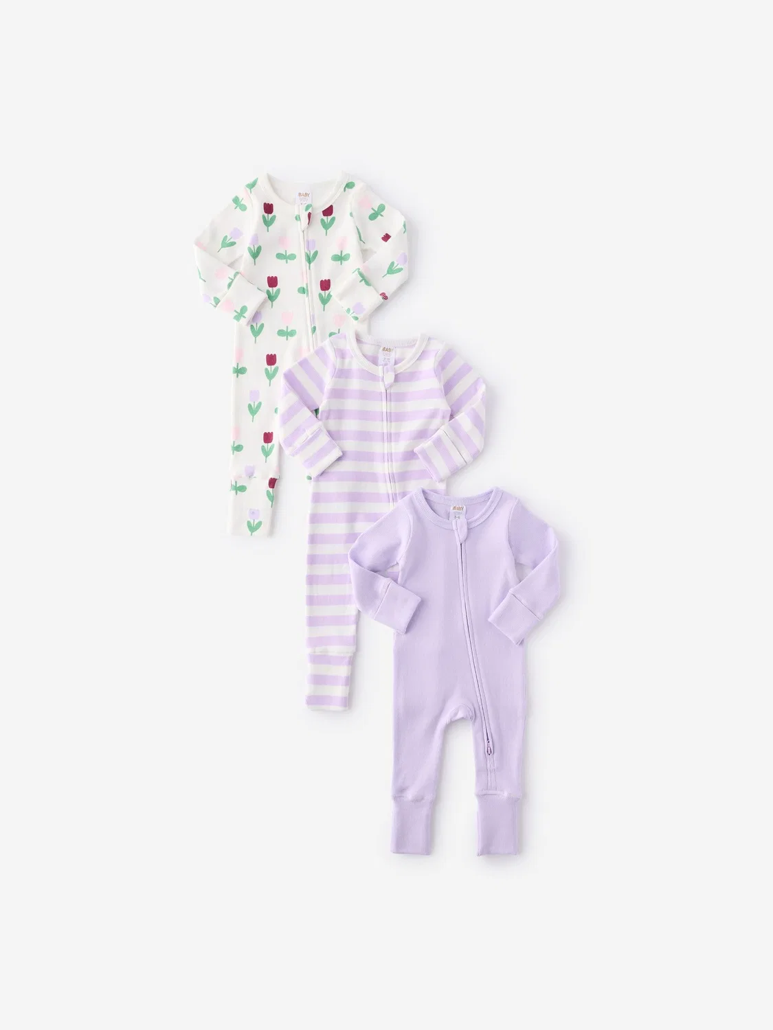 Боди-слипы длинные с рукавами 3 шт. Cotton On, фиолетовый