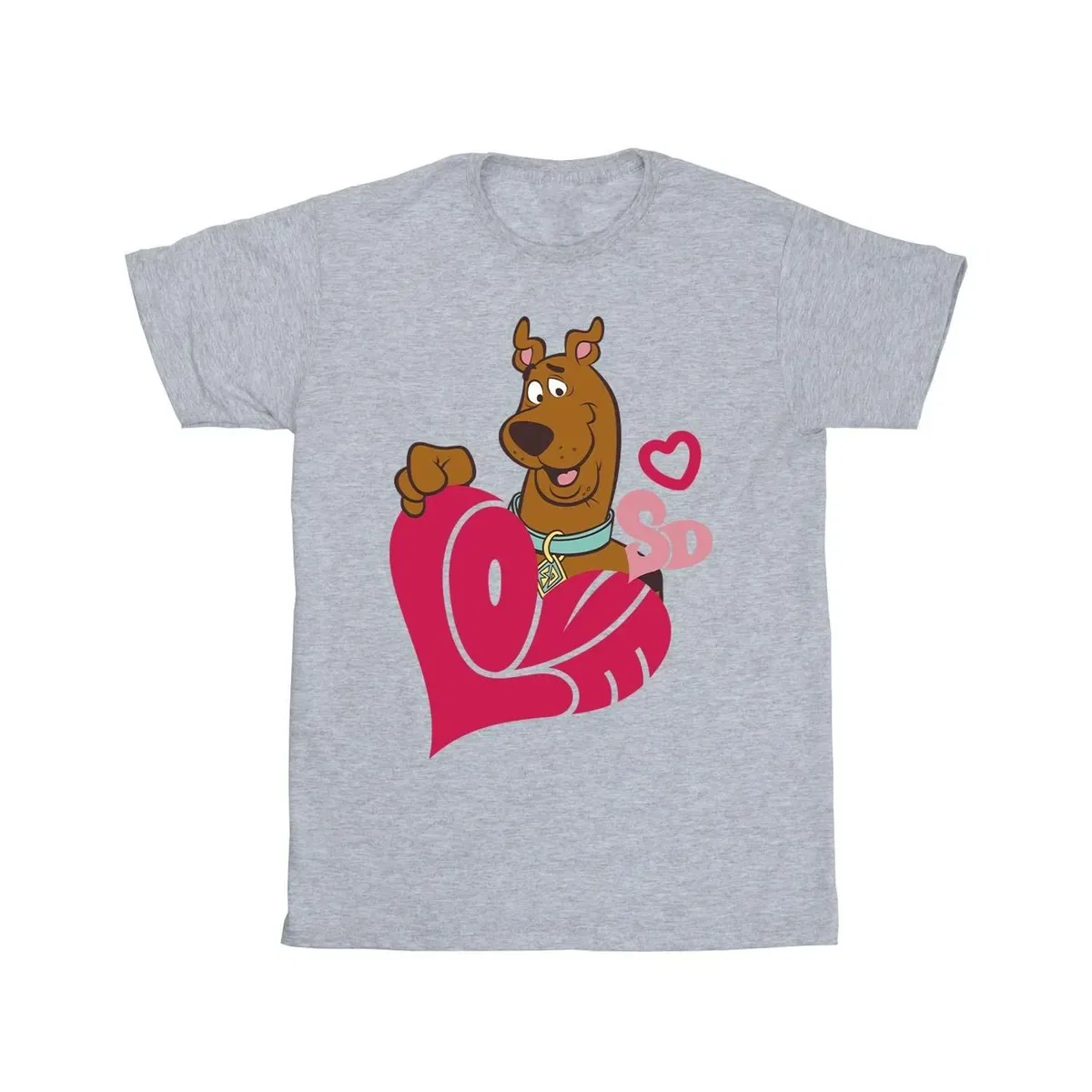 Детская футболка с принтом Love Heart Scooby Doo, Grey