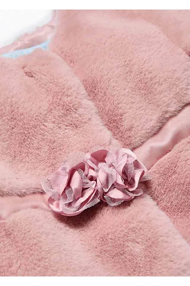 Детское пальто для девочек с искусственным мехом Abel & Lula, Pink — фото 3