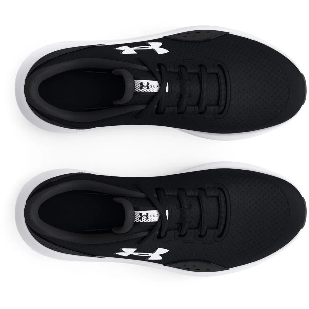 Детские беговые кроссовки для мальчиков с сетчатым верхом UA Bgs Surge 4 Under Armour, Red/Black/Black — фото 4