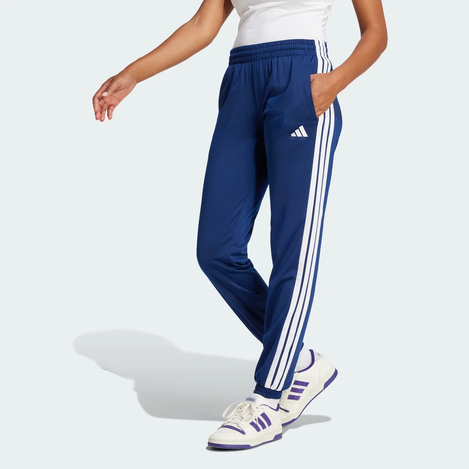 Женские спортивные брюки на эластичной ткани adidas, Dark Blue / White