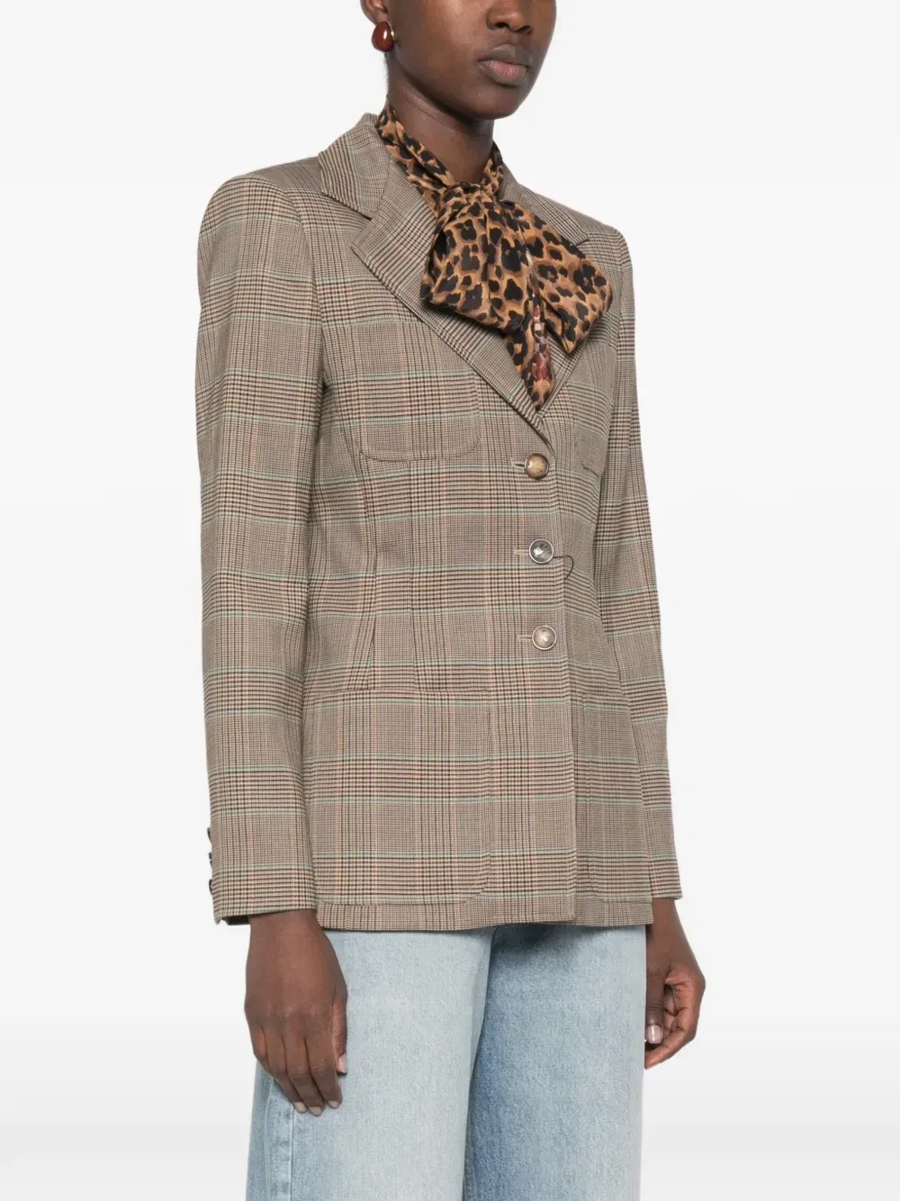 Жакет с клетчатым узором Etro, коричневый — фото 3