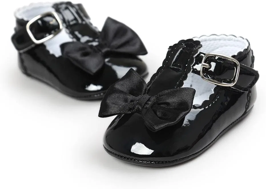 Детские туфли для девочек с бантом, модель Princess Wedding, бренд, Black — фото 4