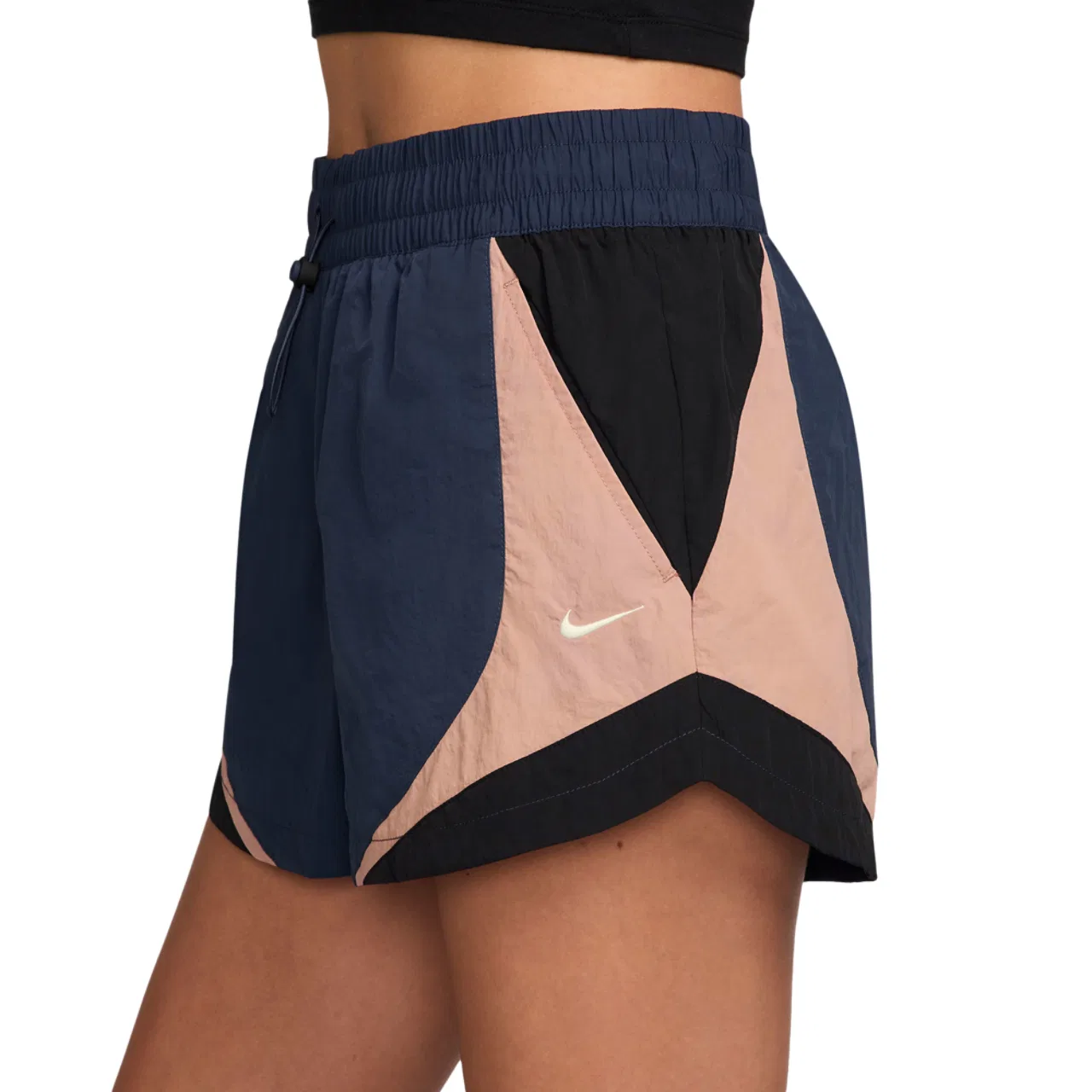 Шорты для женщин Nike Street 3" Track, цвет Midnight Navy/Black/Particle Pink — фото 3