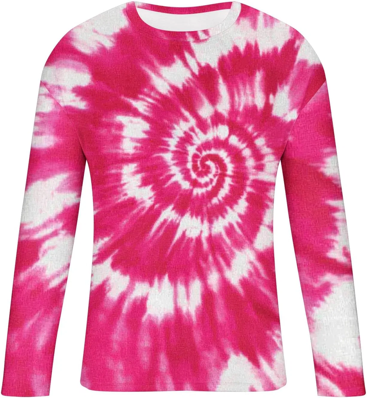 Мужская футболка с длинным рукавом tie-dye Polo Shirts Long Sleeve for Man, Hot Pink — фото 4