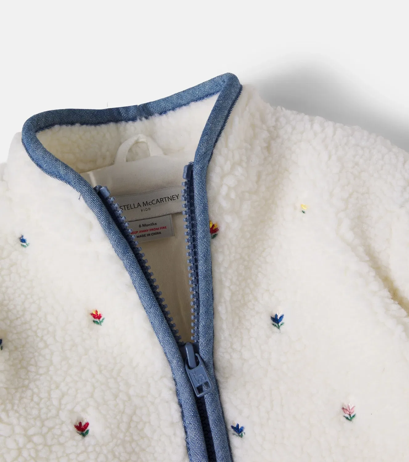 Легкая куртка с вышивкой Stella Mccartney Kids, белый — фото 4