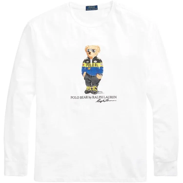 Мужская футболка с принтом Polo Bear White Polo Ralph Lauren