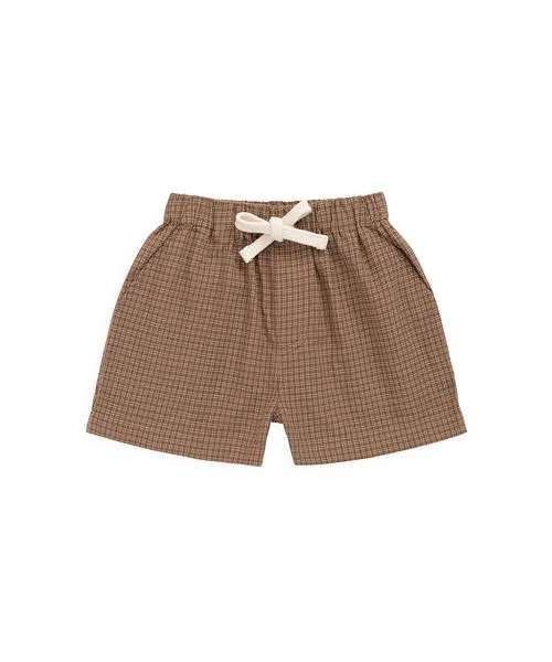 Детские шорты с принтом Double Windowpane Check JAMIE KAY, Light Brown — фото 2