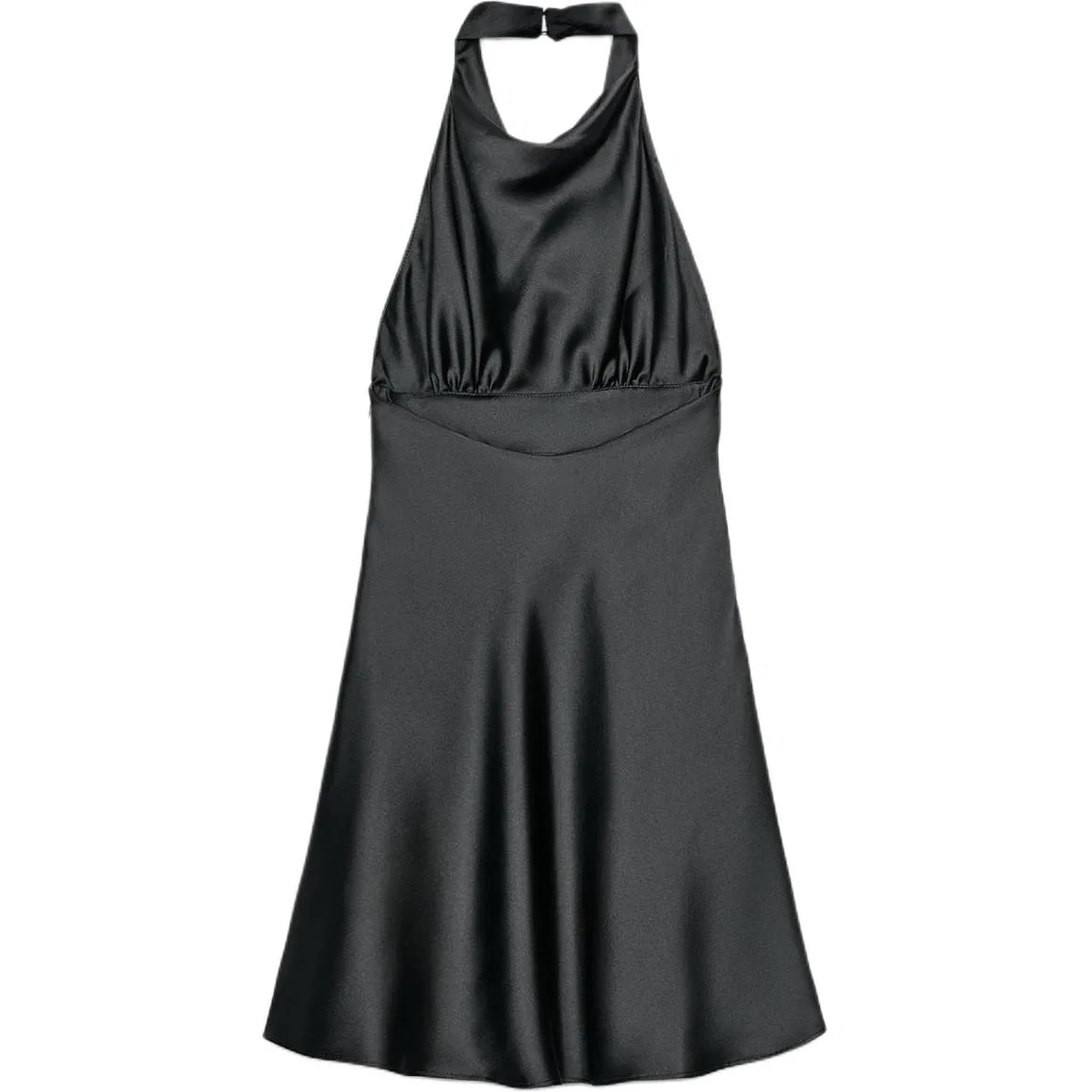 Женское платье без рукавов миди с завязками на шее, ZARA, Black — фото 3