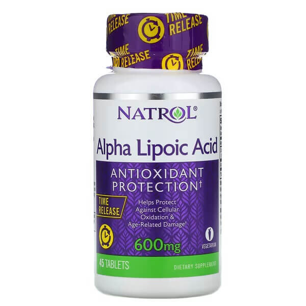 

Альфа-липовая кислота Natrol 600 мг, 45 таблеток