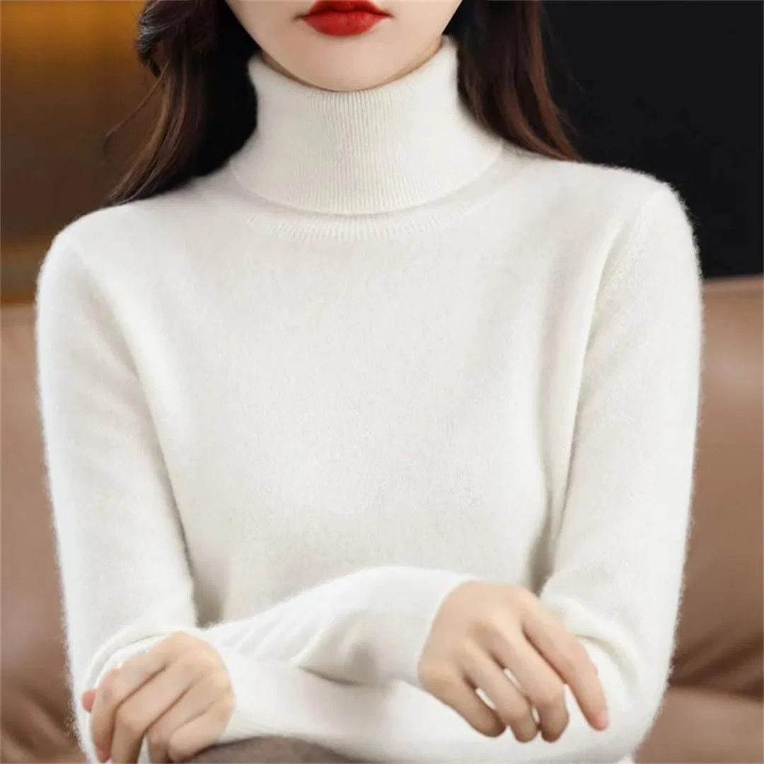 Женский свитер с высоким воротом, модель 100 Percent Goat Cashmere, чёрный — фото 3