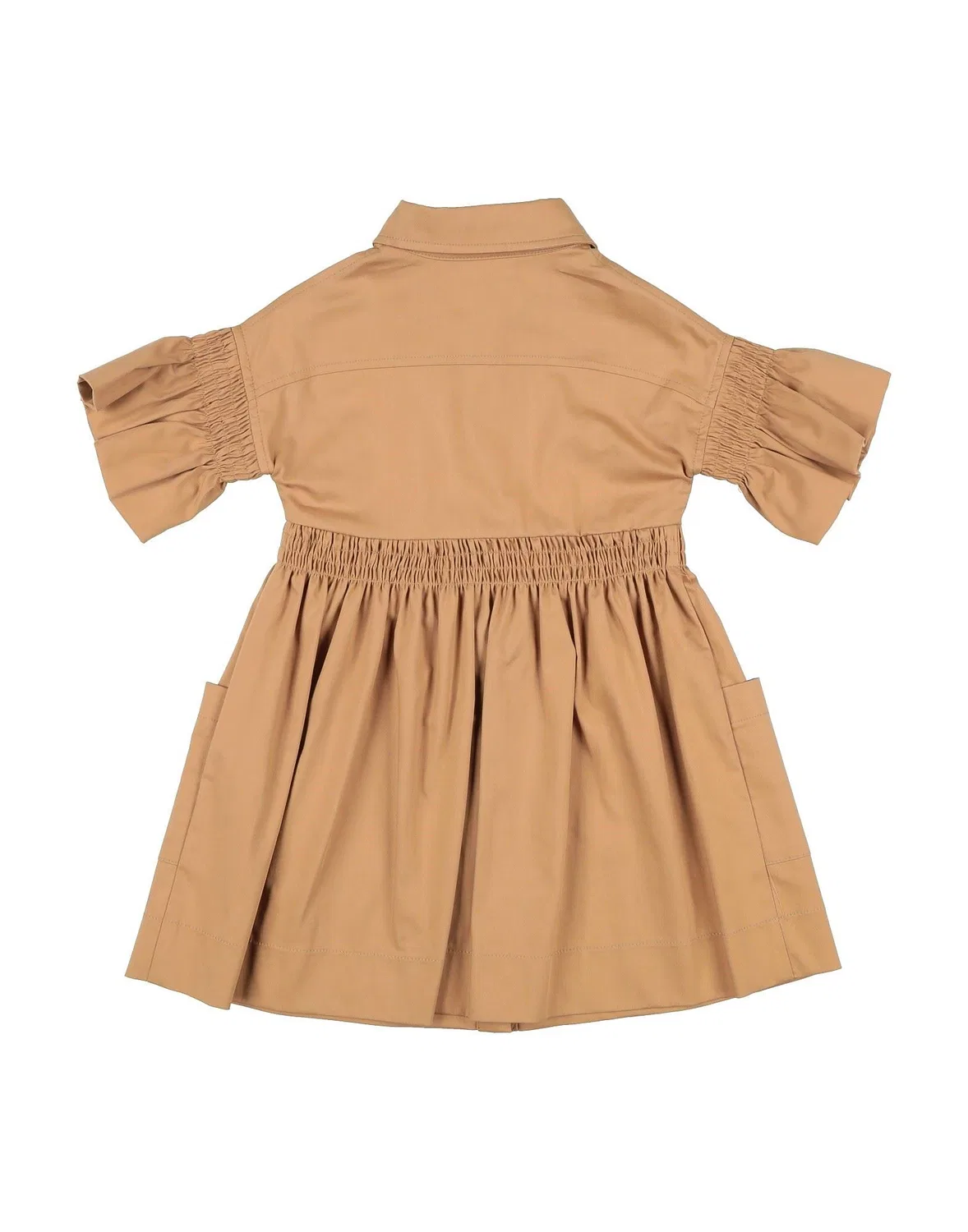 Детское платье для девочек с воротником Classic Collar Monnalisa, коричневый — фото 2