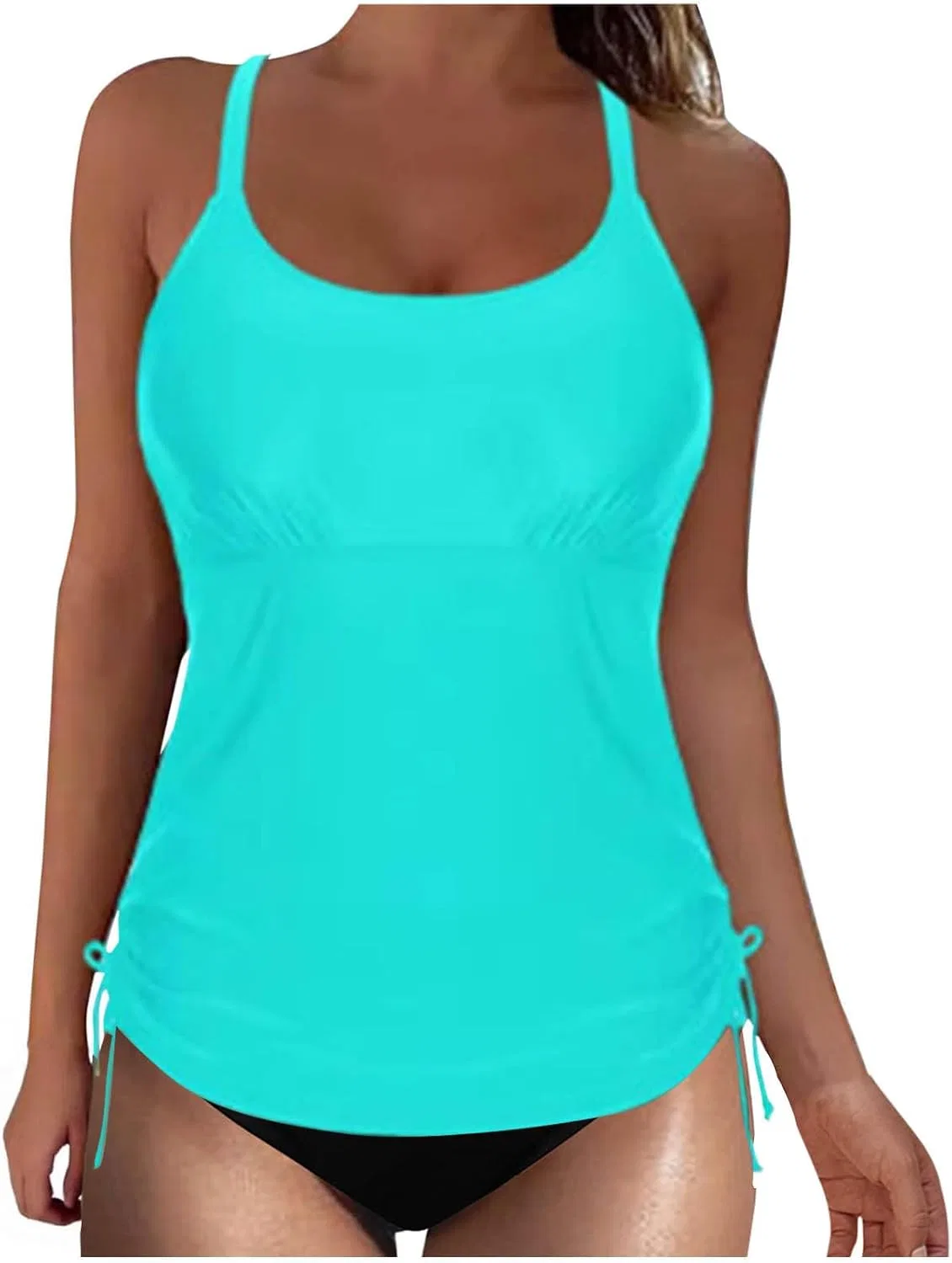 Женский танкини с перекрестной спинкой, Light Blue