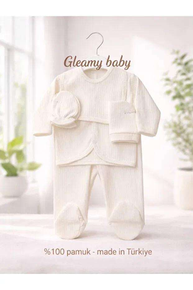 Детский комплект для новорожденных хлопковый Gleamy, White
