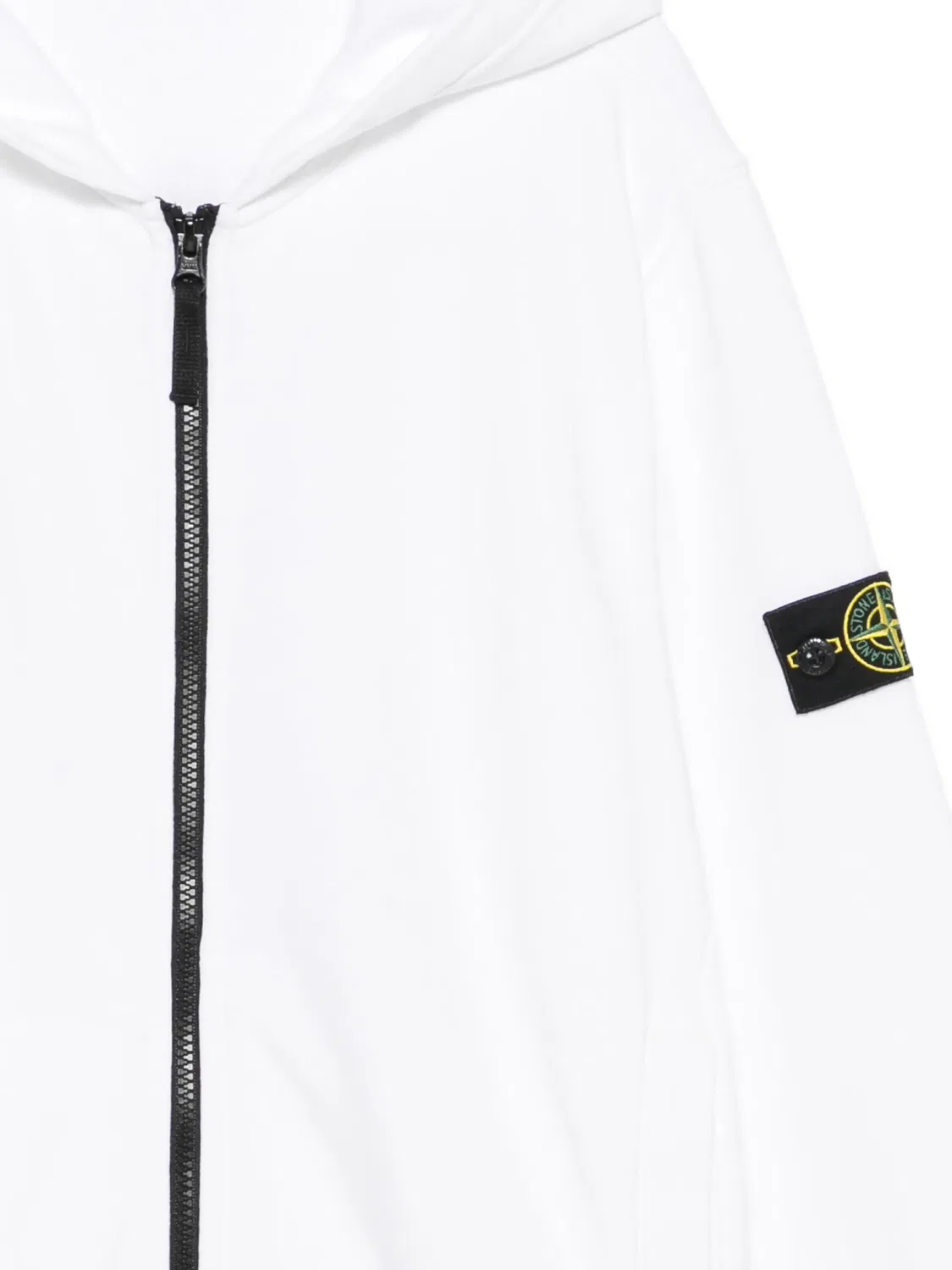 Худи на молнии с нашивкой Compass Stone Island Junior, белый — фото 3