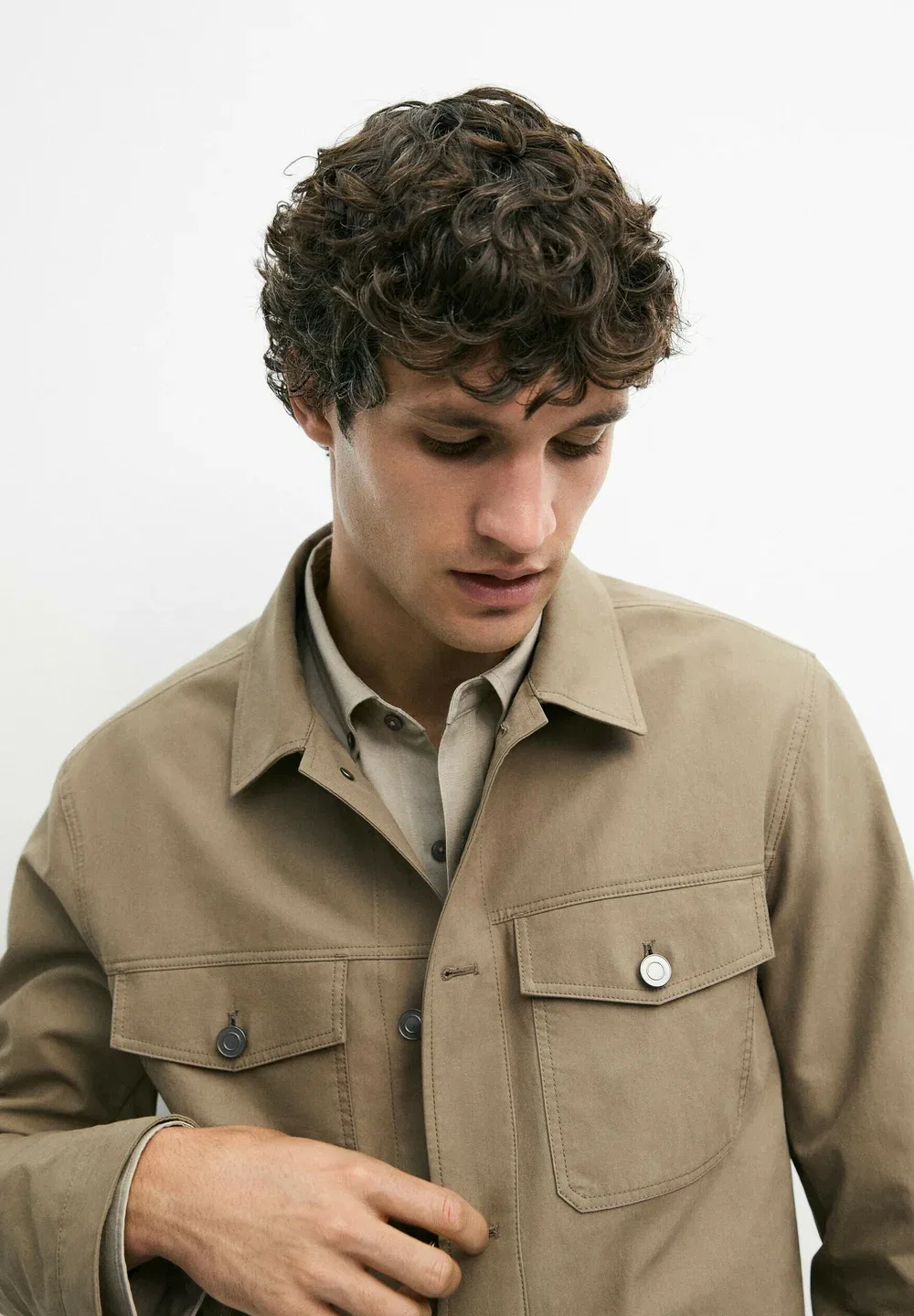 Куртка-Тракер с двумя карманами - летняя куртка Massimo Dutti, Ochre — фото 4