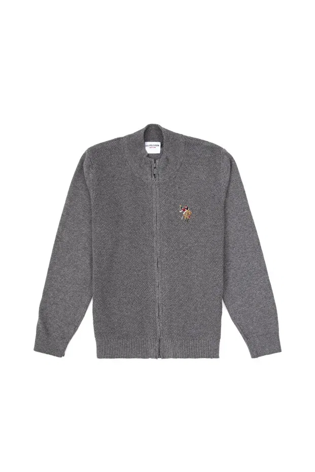 Детский кардиган для мальчиков хлопковый U.S. Polo Assn., Gray Melange