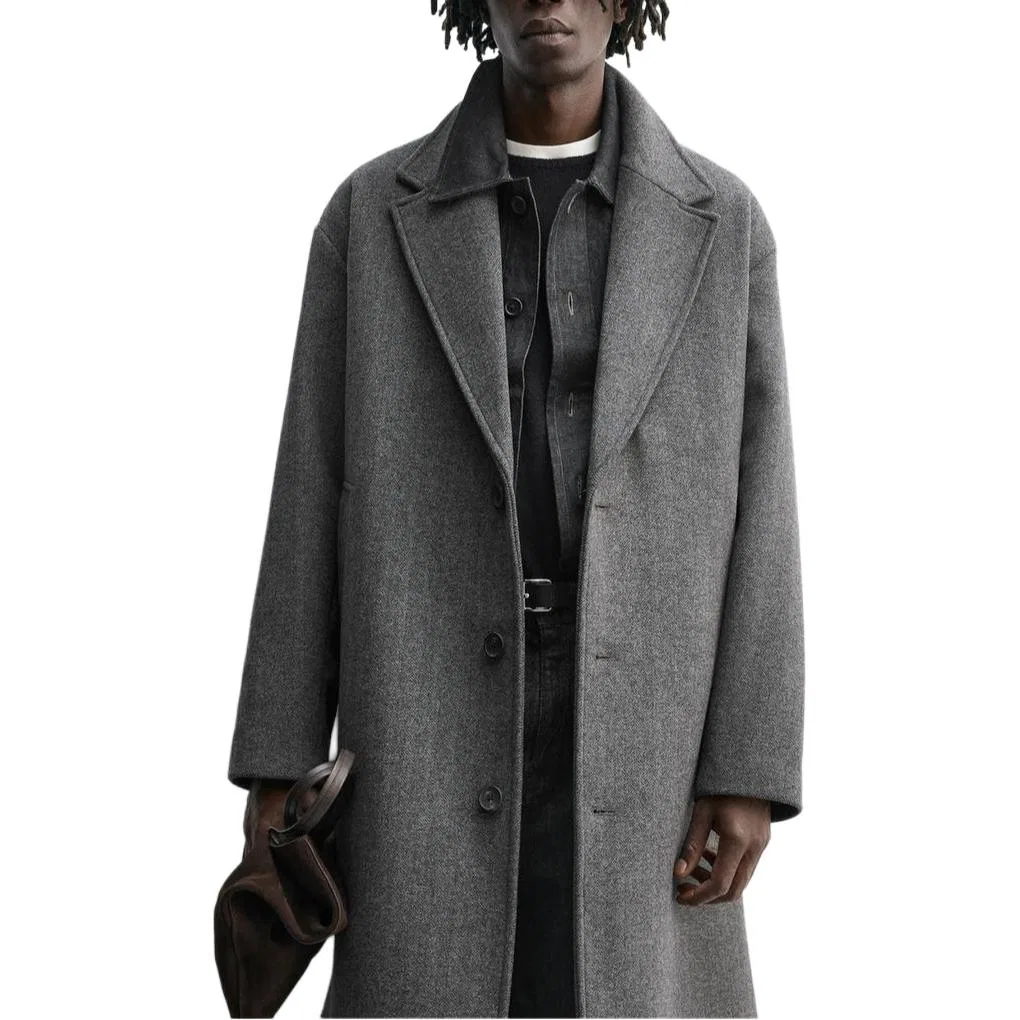 Мужское пальто Coal Gray Suit Collar Moderate ZARA, Coal Gray — фото 4