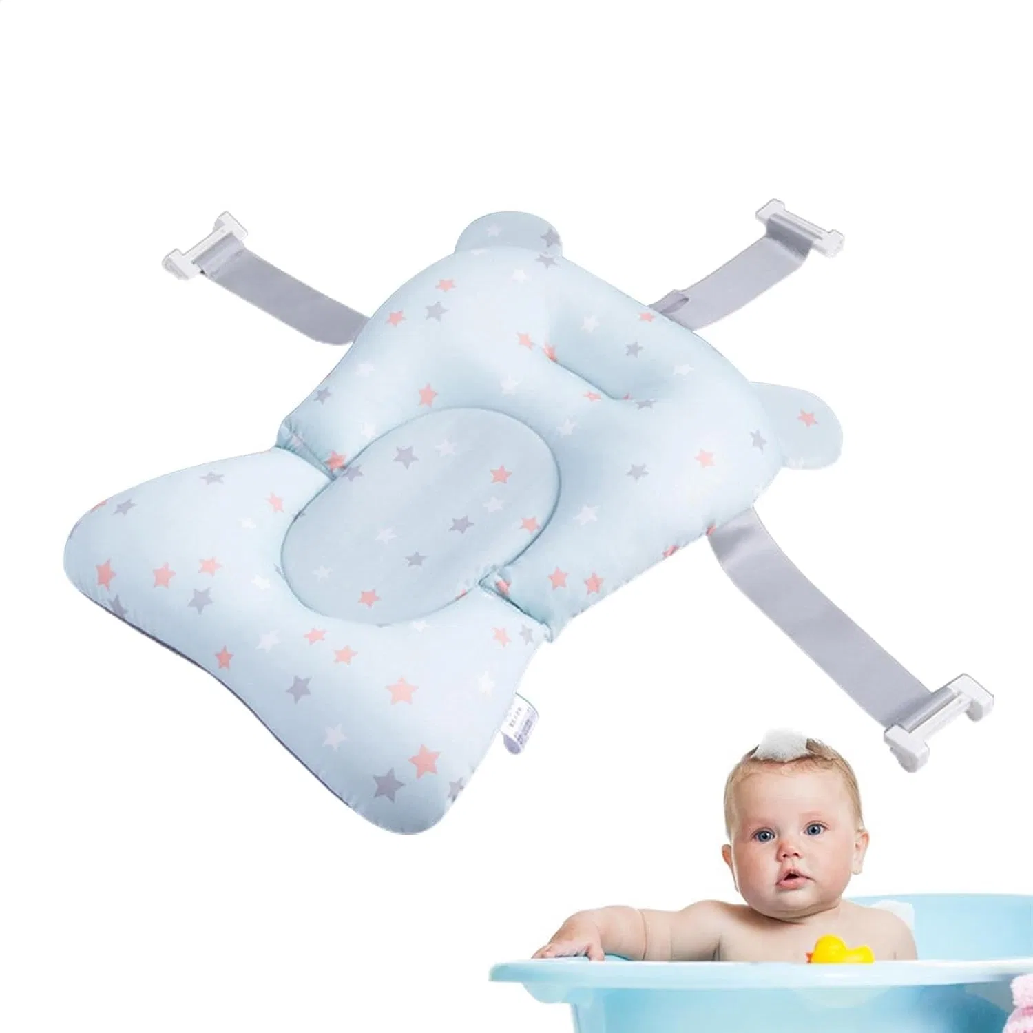 Бат-подушка для купания, Универсальная, 43x28x22 см, Baby Light Blue Breath Trumpet Générique