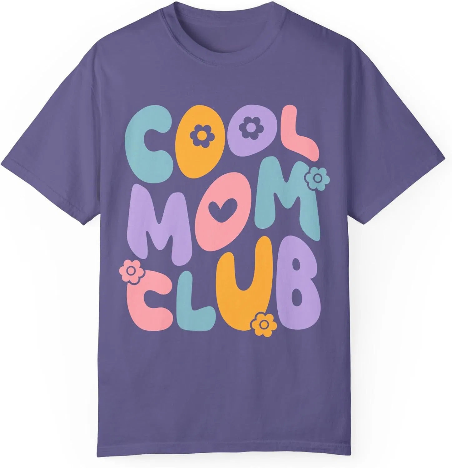 Унисекс ретро футболка с надписью Cool Mom Club Comfort Colors 1717, Grape