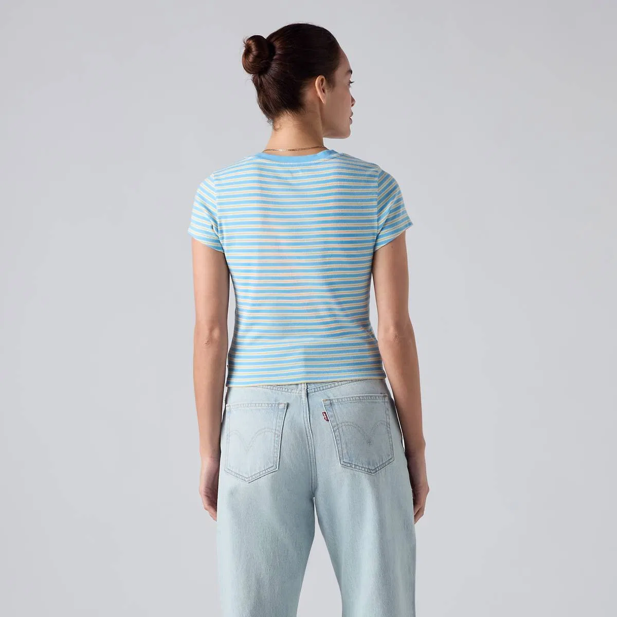Незаменимая детская футболка Levi's, Bliss Stripe Alaskan Blue - Blue — фото 4
