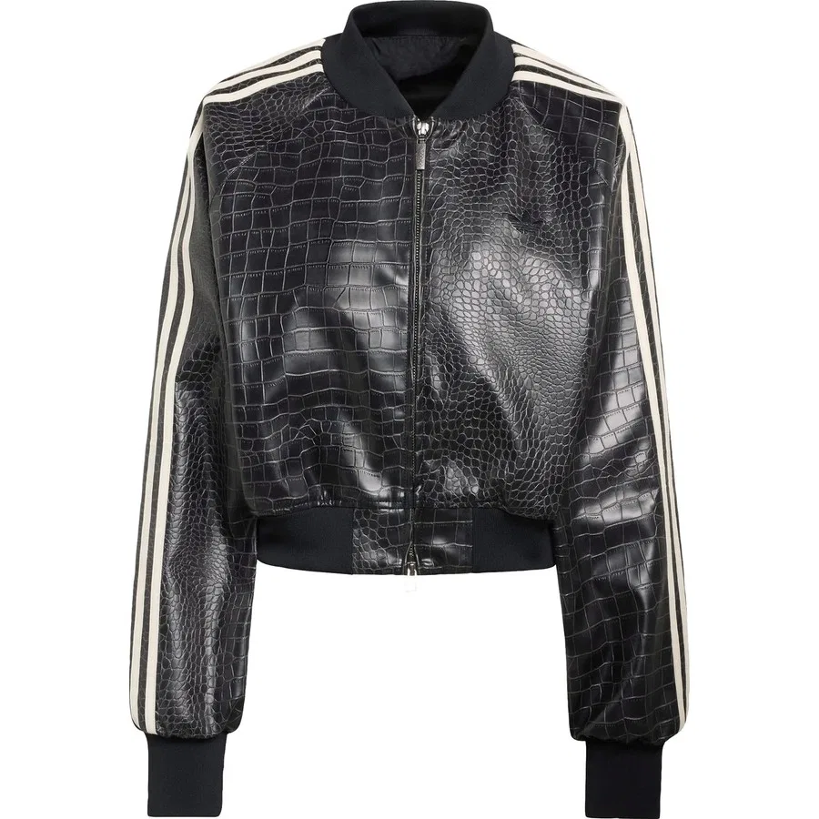 Куртка из экокожи с длинным рукавом Originals KE5035 PLEATHER JACKET adidas, Черный — фото 3