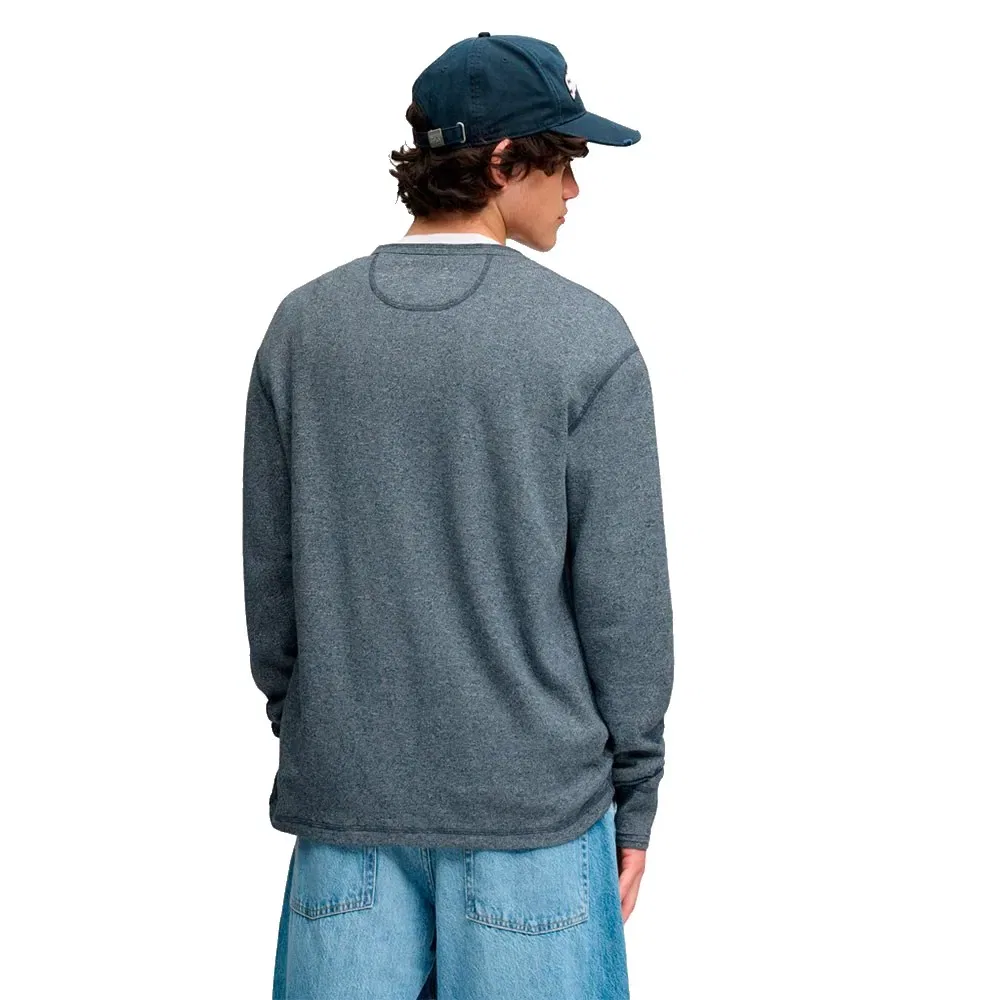 Мужской свитер с фактурным вязанием Mini Slub Waffle Grandad Superdry, Blue — фото 2