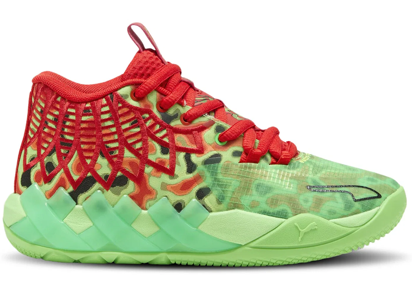 Детские кроссовки для мальчиков с длинным рукавом Puma LaMelo Ball MB.01, Fluoro Green Pes/Red/Lime Squeeze