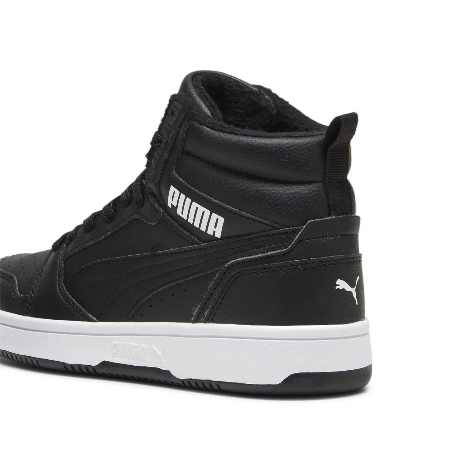 Детские кроссовки с высоким верхом Rebound V6 Puma, Schwarz Weiss — фото 2