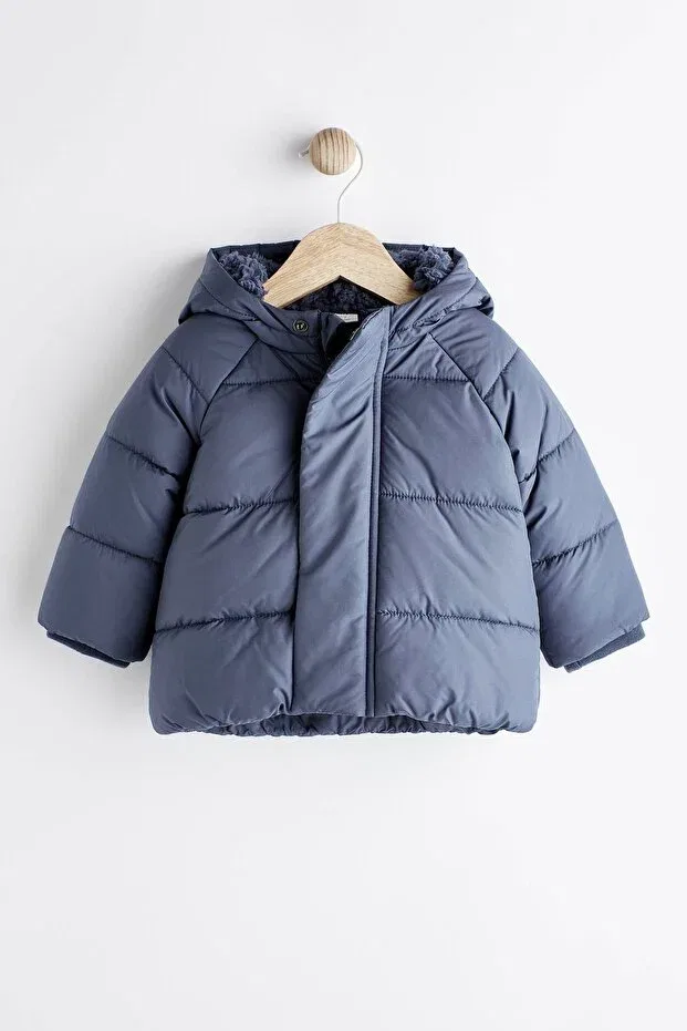 Детское зимнее пальто с капюшоном Next Baby, Navy Blue