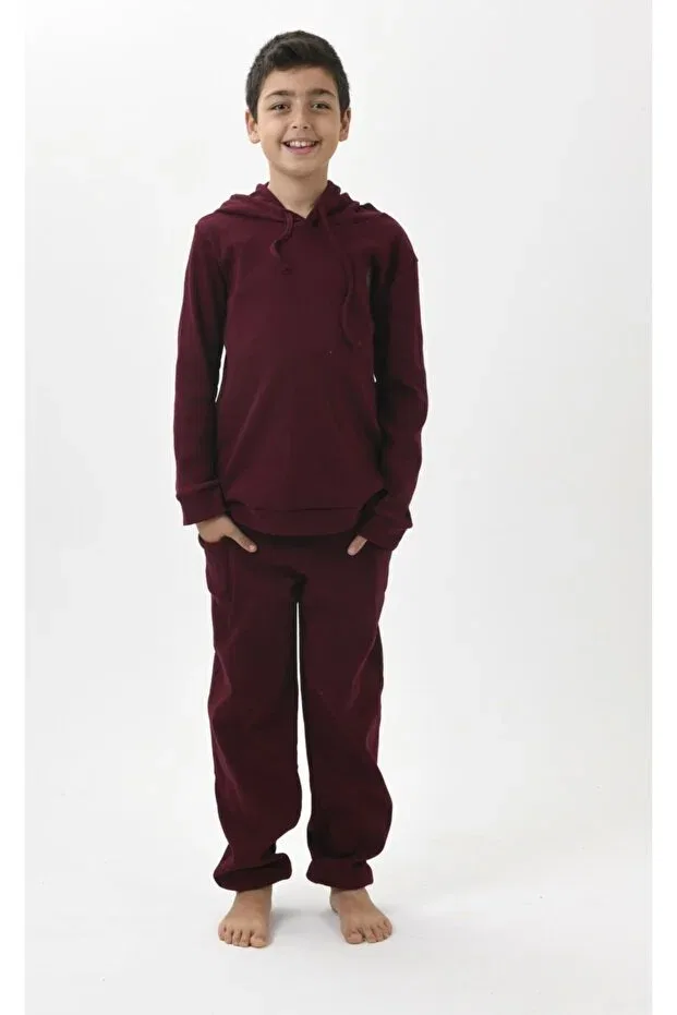 Детские спортивные штаны для девочек с принтом Basic Jogger Green Attitude, Burgundy — фото 4