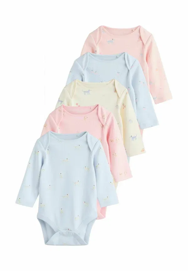 Боди с принтом Regular fit - 5 pack long sleeve Next, Multi Pastel Character, мультиколор