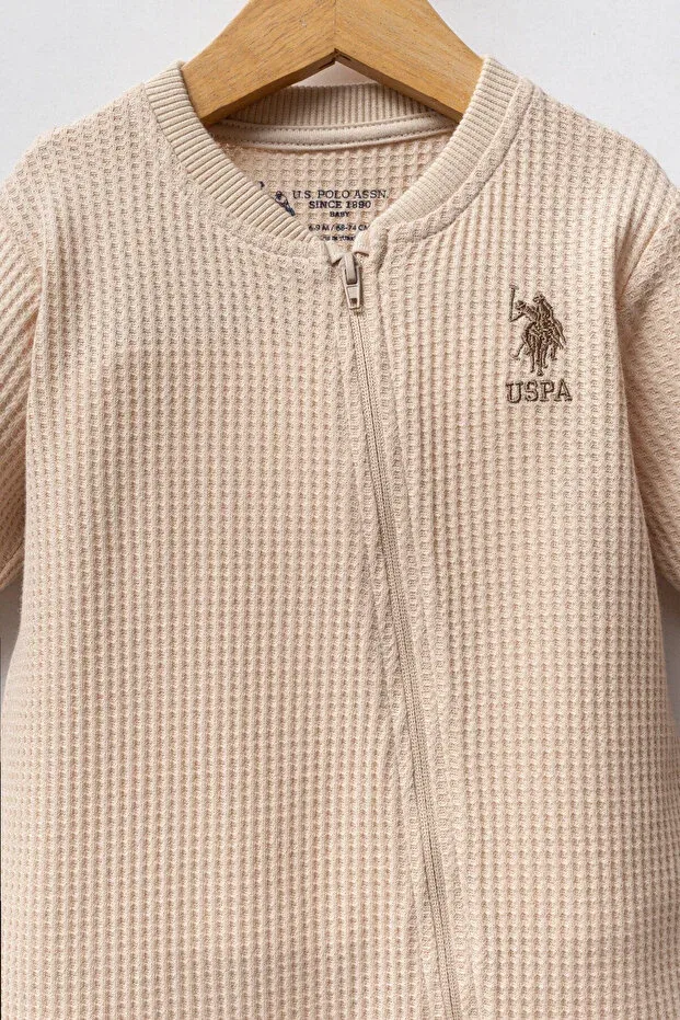 Детский комбинезон для мальчиков с длинным рукавом U.S. Polo Assn., Beige — фото 4