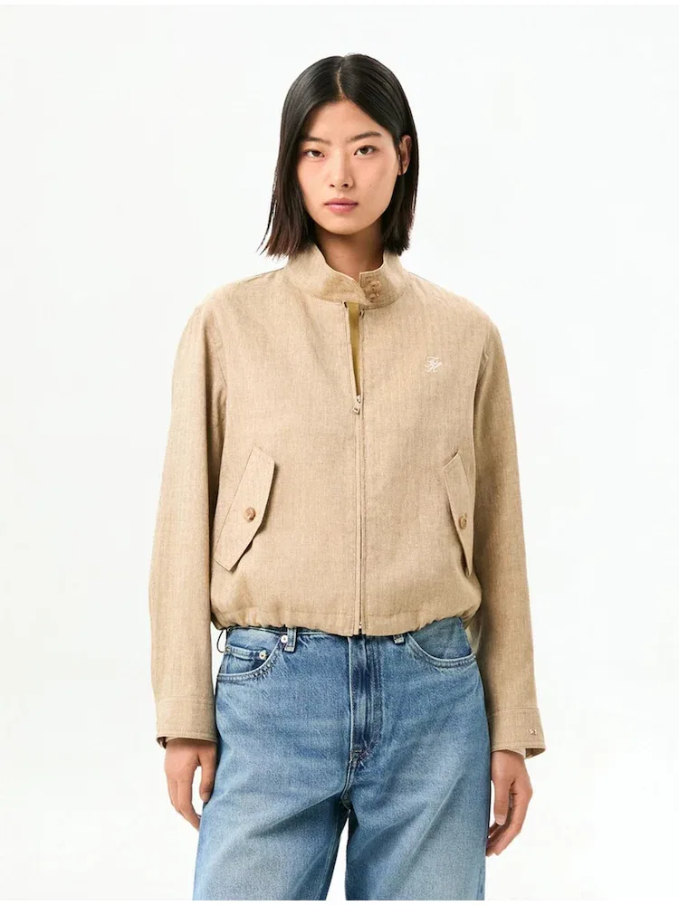 Жакет из льняной смеси Herringbone TOMMY HILFIGER, Beige
